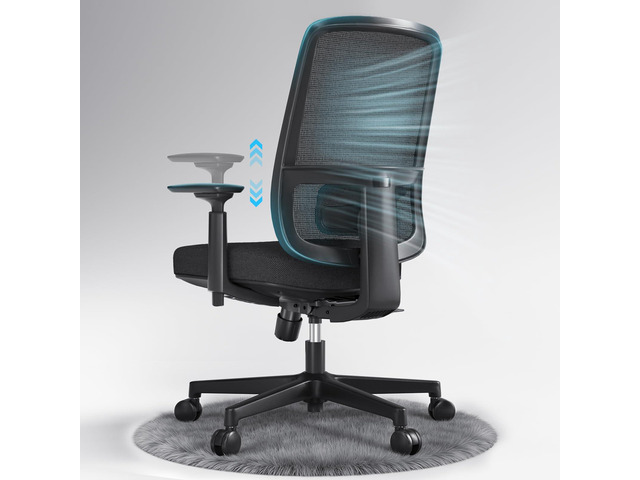 M1 Ergonomic Mesh Office Chair, 330 LBS Computer Desk Chair, Black Adjustable Lumbar Support, 3.1 in Seat Slide, 3D Armrests Swivel Rolling Chair...