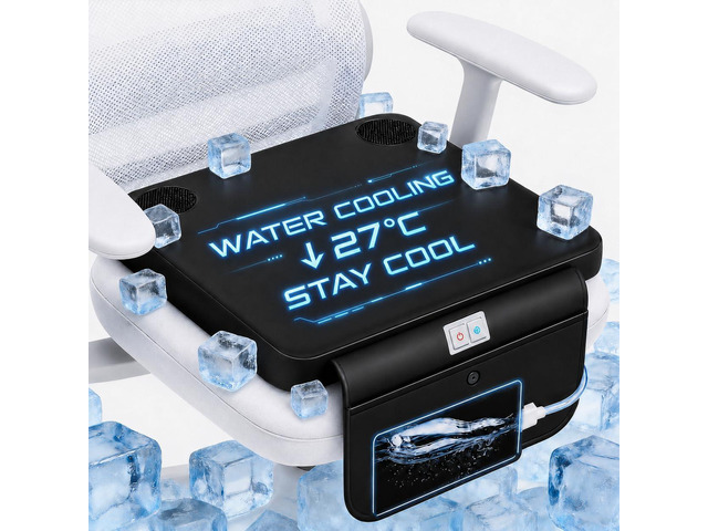 80°F Water Cooling Seat Cushion for Car Seat & Office Chair 3-Speed Strong Cooling for Long Sitting, 300ml Water Bag, Truck Driver, Wheelchair,...