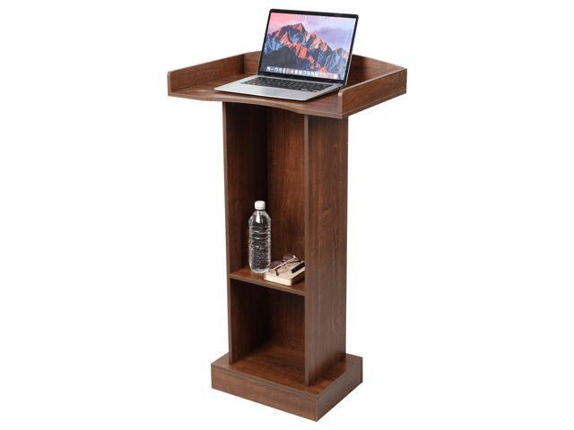Podium Stand for Lectern Presentation Church Classroom, Pulpit with Wooden Heavy Base, Oak Podium for Lecture, Wedding Speech