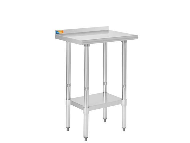 Stainless Steel Table 18' X 24' with Backsplash Commercial Heavy Duty Prep & Work Table with Undershelf for Kitchen, Restaurant, Home, Hotel