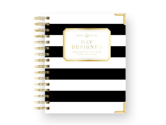 2026-2027 Mini Daily Academic Year Planner, 6' x 8.125', Black Stripe July 2026 - June 2027, Glossy Laminated Cover, Wirebound, Laminated Tabs,.