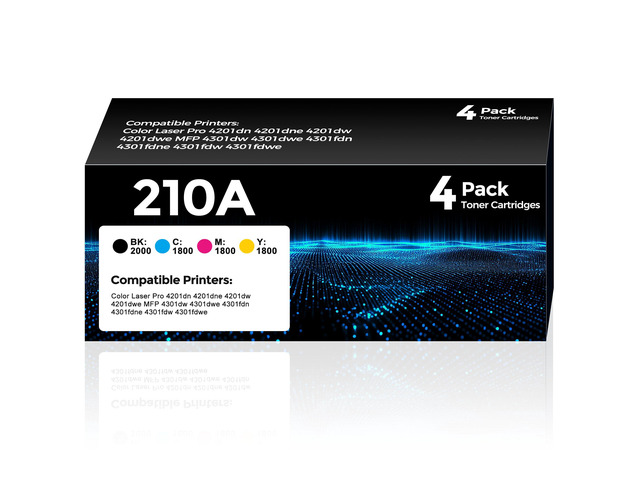 210A Toner Cartridge 4Pack Compatible with HP 210A 210X Toner Cartridge with 210A Toner Color Laser Jet Pro MFP 4301fdw 4201dw 4201dn 4301fdn...