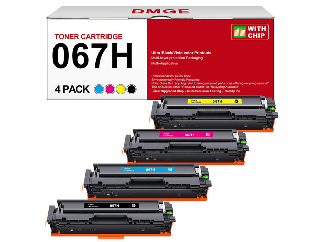 067H Toner Cartridge Set 4 Pack for Canon 067 MF656cdw MF656Cdw LBP632Cdw Compatible for Canon MF656cdw Toner Cartridges, for Color ImageClass...