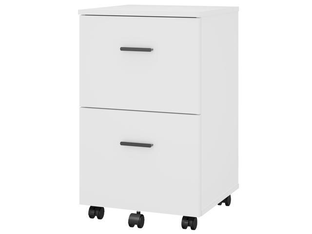 2 Drawer Mobile File Cabinet, Wood Rolling Filing Cabinet Printer Stand Under Desk Storage Organizer Fits Letter Size File Folders for Home Office...