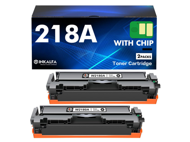 W2180A 218A Black Toner for HP 218A Black Toner Cartridge W2180X 2 Pack Compatible for HP Color LaserJet Pro MFP 3301sdw 3301fdw 3301cdw 3301...