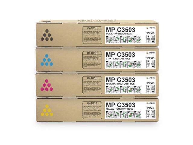MP C3503 C3003 Toner Cartridge Set (4 Pack, 1BK/1C/1M/1Y) MP C3003 841813 841816 841815 841814 Toner Cartridge Replacement for Ricoh...