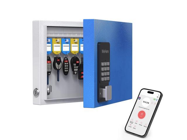 16 Key Lock Box Smart Key Organier Cabinet with Keypad & App for Office Wall Mounted Lockbox use App, Custom & One Time Password, WiFi (Need W100.