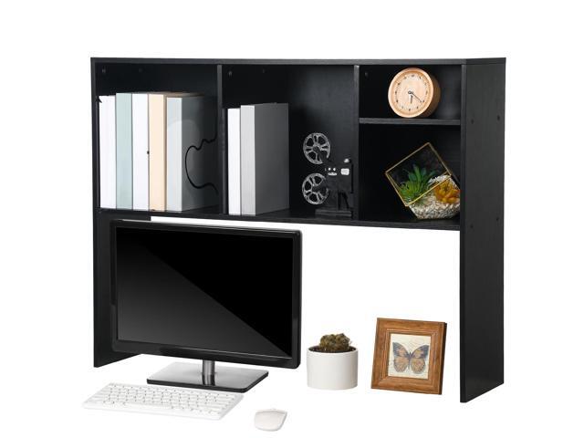 Dorm Desk Hutch Desktop Bookshelf with 5 Shelves 3-Tier Wood Countertop Desk Shelf Top Only Organizer for College Dorm Office Home, 32.3 x 7.9 x...
