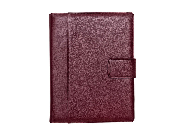 Italian Leather Executive Padfolio, Folder Organizer with Magnetic Closure and Writing Pad, Handmade in Italy, Wine