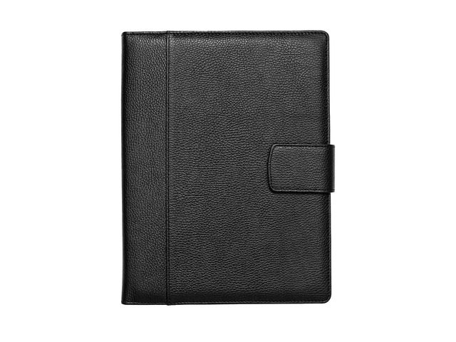 Italian Leather Executive Padfolio, Folder Organizer with Magnetic Closure and Writing Pad, Handmade in Italy, Black