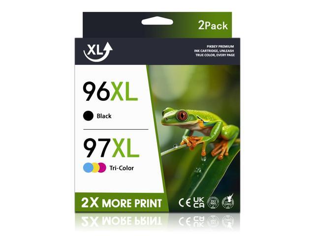 96XL 97XL Ink Cartridges Black Color Combo Pack (2-Pack 1Black/1Tri-Color) Replacement for HP 96 97 XL Ink Cartridges for Officejet 7310 7210 7410.