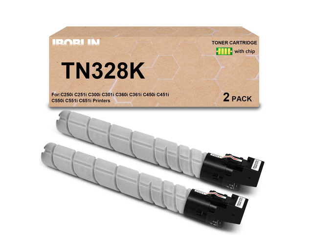 TN328K Black Toner Cartridge Replacement for Konica Minolta TN-328 TN-328K Toner Cartridge TN626K TN628 bizhub C250i C251i C300i C301i C360i C361i...