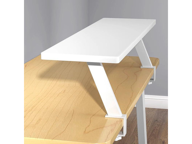 39.4x7.8 in Clamp on Desk Shelf, Adjustable Floating Desks Shelf Space Saving Desktop Extender Storage Organizer for Office, Dorm, Home Desk...