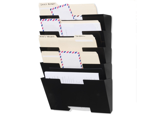 Lisbon Wall Mounted File Holder Organizer, 5-Tier Metal Office Organization and Storage Rack, Wall Mount File Holder, Magazine Holder and Office...