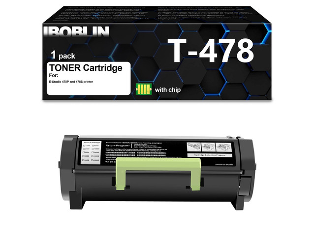T-478 T478E 6B000000856 Black Toner Cartridge with Chip Replacement for Toshiba T-478PE-R T-478PER T478PER E-Studio 478P 478S Printers 1Pack