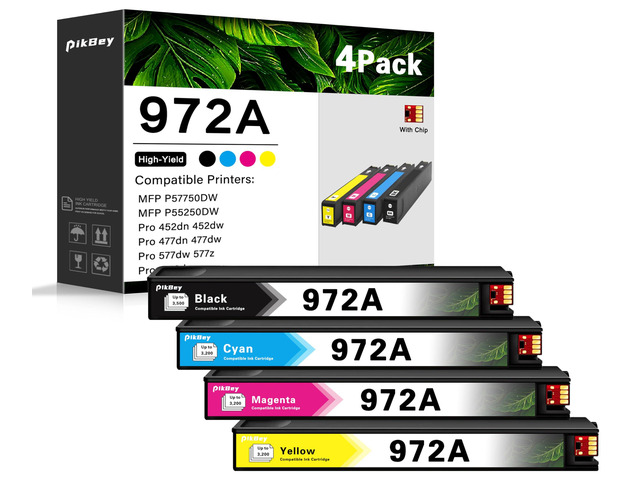 972A Ink Cartridges High Yield Replacement for HP 972A 972X Ink Cartridges Pagewide Pro 477dw 577dw 452dw 552dw 452dn 477dn P57750dw Printer...