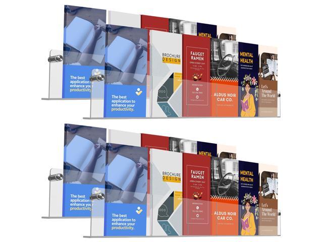 Acrylic Brochure Holder Wall Mount - Aesthetic Design, Optimized Shape, Pamphlet Holder Wall Mount - Perfect for Flyer Stand, Wall Brochure Holder.