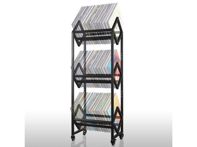 3-Tier Adjustable Vinyl Record Holder Rack Stand (Up to 300 LP) Album Display Stand, Up to 300 LP Storage, Powder Coated High End Design, For...