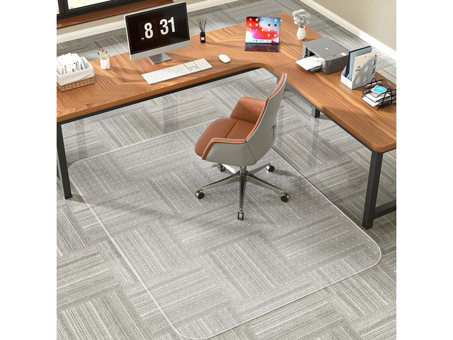 Office Chair Mat for Carpet, 48' X 60' X 0.09' Desk Chair Mat for Carpet Floors, Clear and Thick Rolling Computer Chair Mats with Non-Slip Studded...
