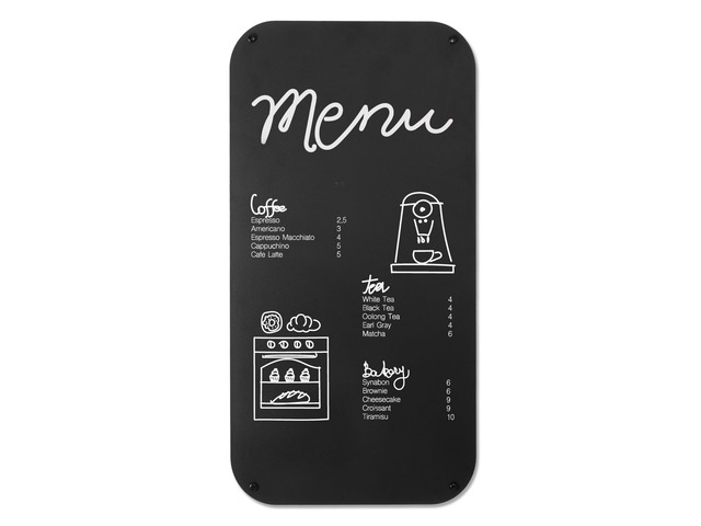 Metal Magnetic Chalkboard, 17x31.5 Inch - Rounded Corner Wall Mount or Hanging Menu Board, For Food Truck, Restaurant or Kitchen, Magnetic...