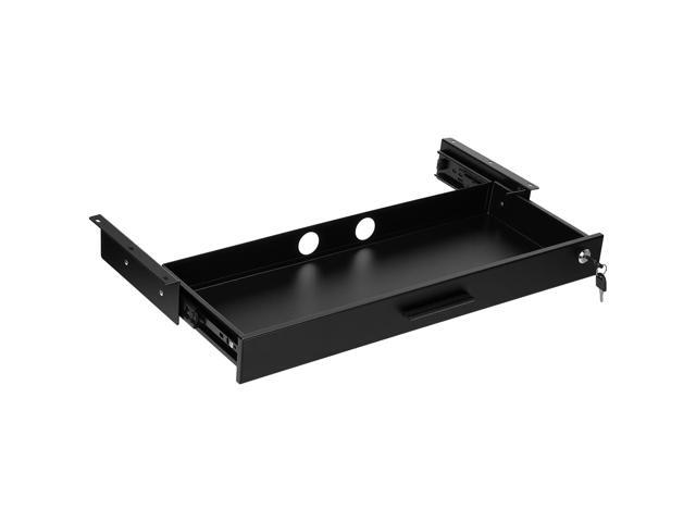 24'' x 9'' Under Desk Drawer Slide Out Storage Organizer, Lockable Metal Desk Drawer for Laptop and Office Accessories, Large Hidden Under Table...