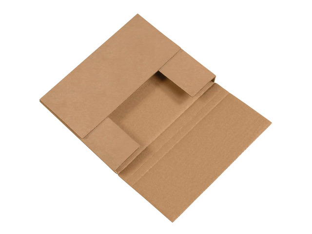 Kraft Easy-Fold Corrugated Cardboard Mailing Boxes, 10 1/4' x 8 1/4' x 1 1/4',Pack of 50, Crush-Proof, For Shipping, Mailing and Storing
