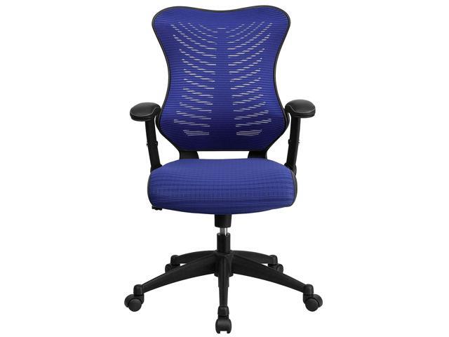 Kale High Back Designer Blue Mesh Executive Swivel Ergonomic Office Chair with Adjustable Arms