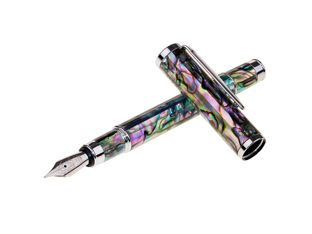Abalone Shell Fountain Pen, Luxury Handcrafted Design, German Fine Nib, Smooth Ink Flow, Converter Included, Executive Gift Pen for Men and Women