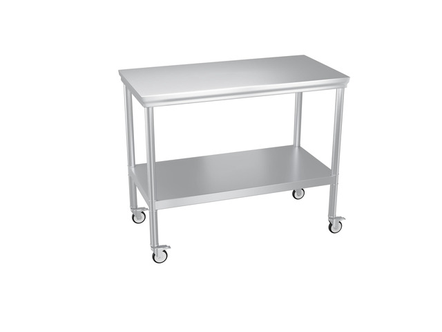 Stainless Steel Pulley Workbench with Casters, 20 * 40 inches Commercial Heavy-Duty Workbench and Prep Table with Lower Shelf, Suitable for...