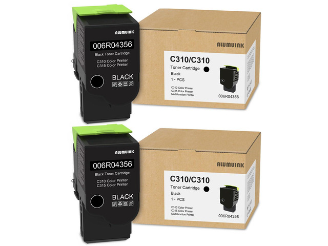 C310 C315 Black Toner Cartridge 2-Pack Replacement for Xerox 006R04356 Toner for C310 C315 C310DNI C315DNI Toner Printer, (3,200 Page-Yield)