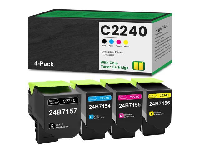 C2240 XC2235 Remanufactured Toner Cartridge Black Cyan Magenta Yellow 4-Color 24B7157, 24B7154, 24B7155, 24B7156 Toner, Compatible for Lexmark...