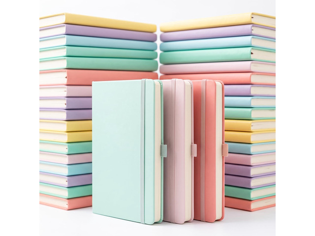 36 Pack Pu Leather Lined Journal Notebooks, A5 Executive Notebooks Bulk, 5.5 x 8.3 Inch Hardcover Notepad for Business Office School (light color)