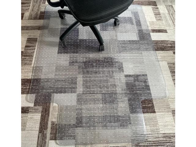 Office Chair Mat for Carpet with Lip, 45'x53' Studded Grip, Transparent Heavy-Duty 2.8mm, High-Grip Studded Underside for Low-Medium Pile Rugs,.