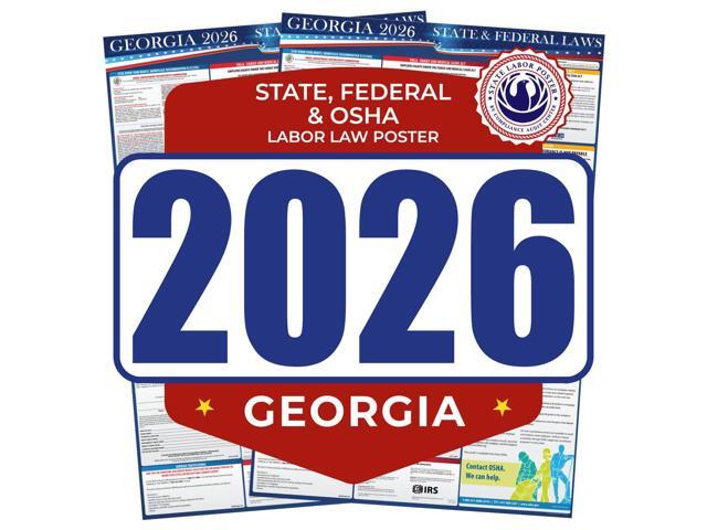 2026 Georgia State & Federal Mandatory Labor Law Poster, OSHA Compliant
