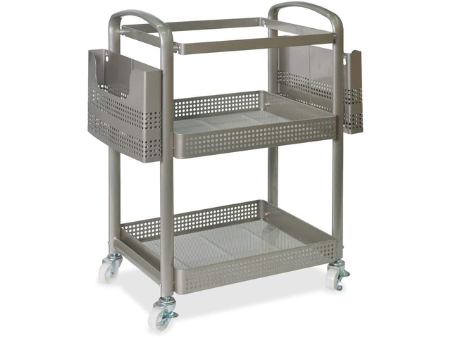 Mobile File Cart, 12.5' x 22.4' x 25.25', Metal, Champagne Gold