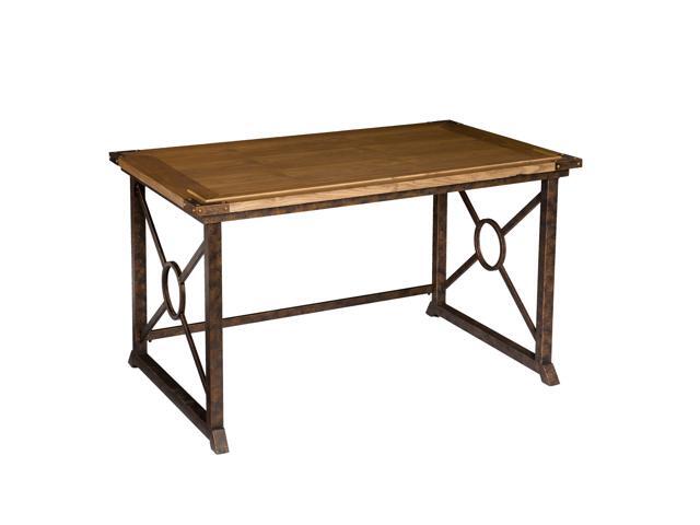 Knightley Tilt Top Drafting Table - 51.5 inch Wide - Oak Wood Finish w/ Antique Brass, Brown