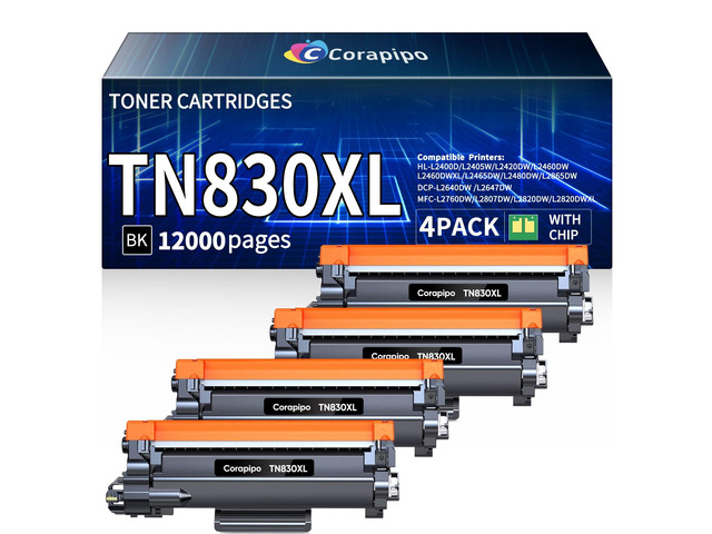 TN830XL TN830 HL-L2460DW Toner Cartridge Replacement for Brother 830XL TN830 TN830XL Black Toner Cartridge Work with HL-L2460DW MFC-L2820DW...
