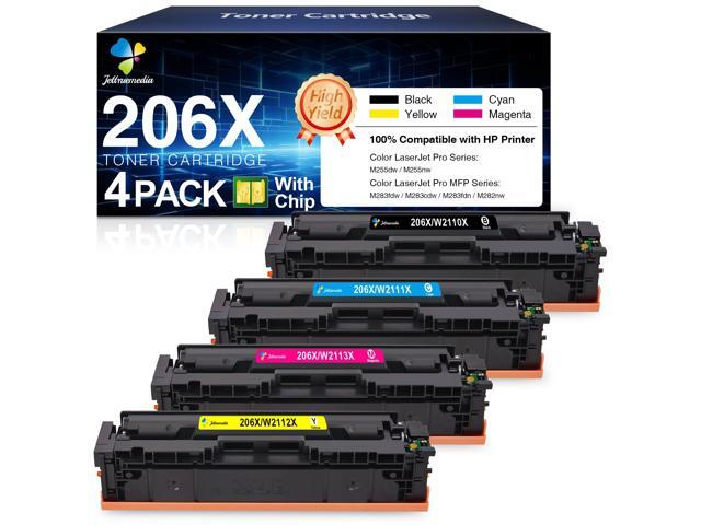 206X Toner Cartridges 4 Pack Compatible for HP 206A 206X Toner Cartridges High Yield 206X Toner for HP Color LaserJet Pro MFP M283fdw M283cdw...