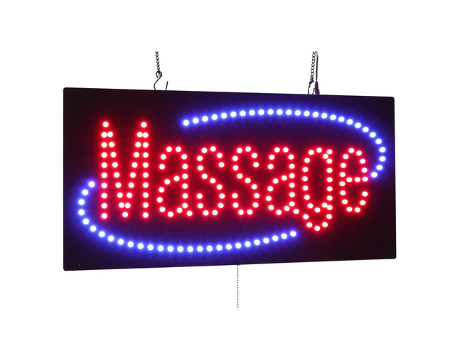 Massage Sign, 24'x12', 60x30cm, LED, Neon, Florescent, Signage, Signboard, Display, Billboard, Screen, Grand Opening, Gift