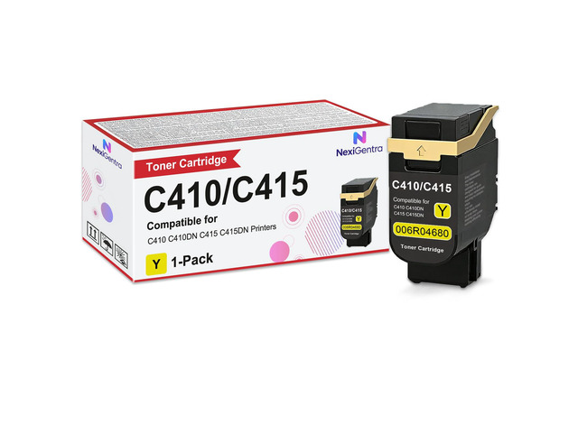 C410 Toner Cartridge 006R04680 Yellow Toner Cartridges Compatible for Xerox Genuine C410 C410DN C415 C415DN Printers Series Standard Capacity 2,000...