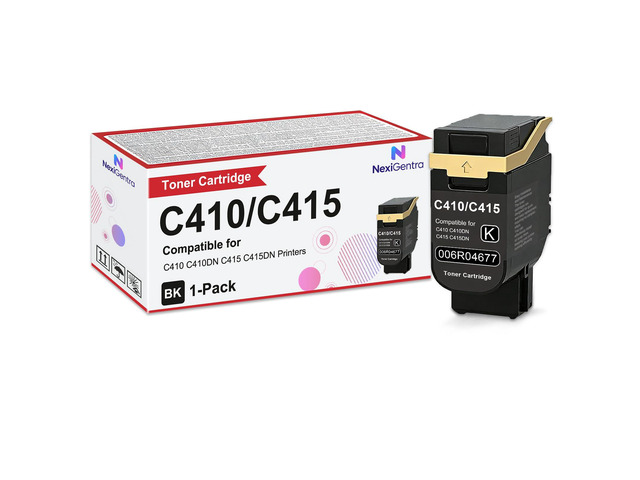 C410 Black Toner Cartridge 006R04677 Toner Cartridges Compatible for Xerox Genuine C410 C410DN C415 C415DN Printers Series Standard Capacity 2,400...