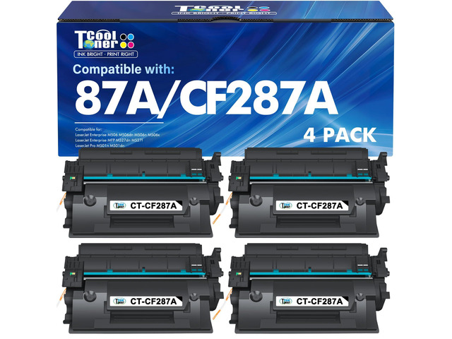 CF287A 87A Black Toner Cartridge 87X CF287X for HP Printer M506 Pro M501 Compatible for HP LaserJet Enterprise Pro M501 M506 M501dn M506dn M506n...