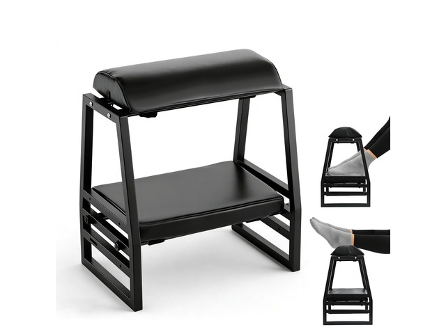 Adjustable Double Step Footrest Under Desk,9-Angle Double Step Foot Stool for Office & Home, Ergonomic Foot Support with Non-Slip Pads - Black
