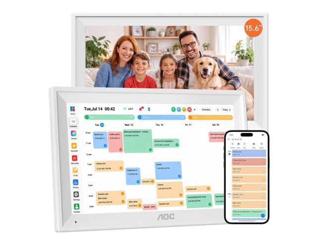 Digital Calendar Wall Touch Screen, 15.6' Smart Electronic Wall Planner No Subscription Family Dashboard, Sync Google iCloud Outlook, Chore...