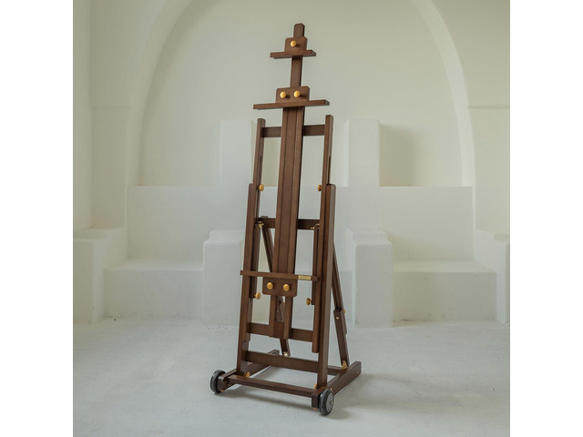 PRO Assembly-Free Art Easel - Professional Artist Easel with Wheels - Beech Wood Large Easel for Painting Canvas Up to 77'