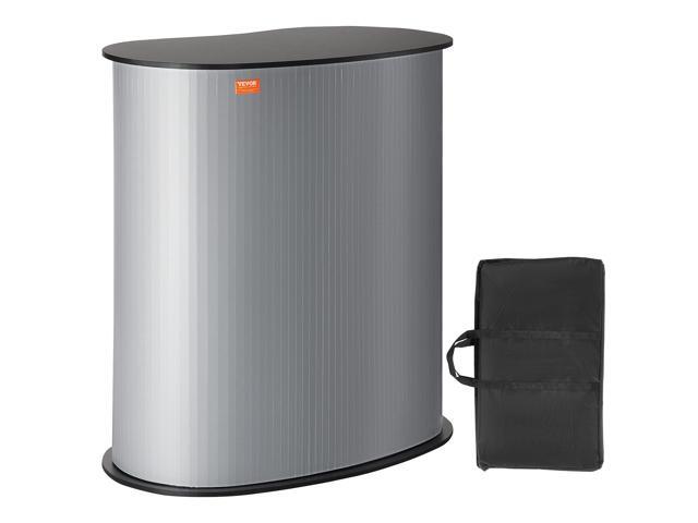 Portable Tradeshow Podium Table, 35.43' x 19.29' x 37.01', Display Exhibition Counter Stand Booth Fair with Wall, Foldable Promotion Retail Bar...
