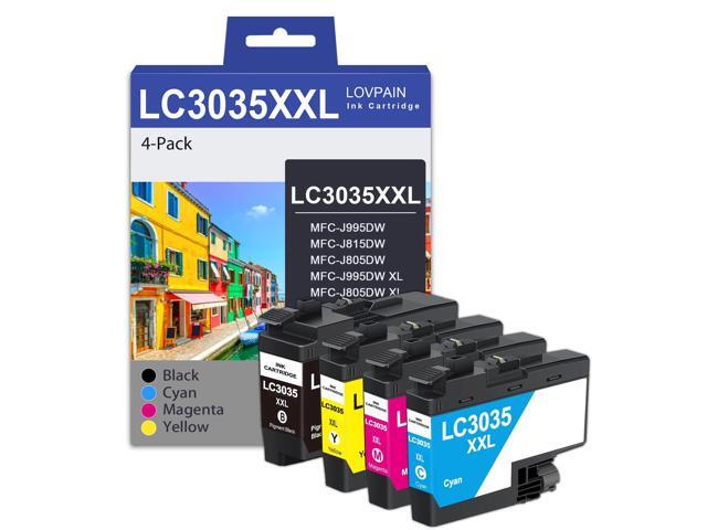 LC3035XXL Ultra High Yield Ink Cartridge Set (4-Pack, 1BK/1C/1M/1Y) Replacement for Brother LC3035 LC3033 BK/C/M/Y XXL Ink Cartridges Work for...