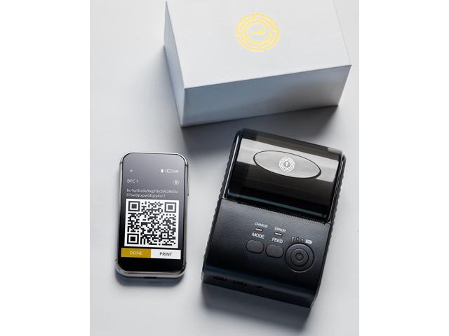 Wallet & Printer - Cold Storage Digital Crypto Hardware with 3in Color LCD Touchscreen, Secure Messaging and Digital Wallet for NFT, Crypto.