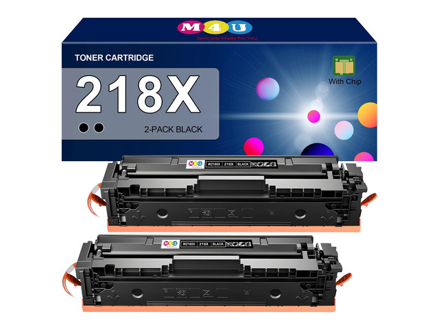 218X Black Toner Cartridges High Yield 2 Pack(with chip), Comaptible with 218X W2180X 218A W2180A, Works with Color Pro 3201 MFP 3301 Series 3201dw...