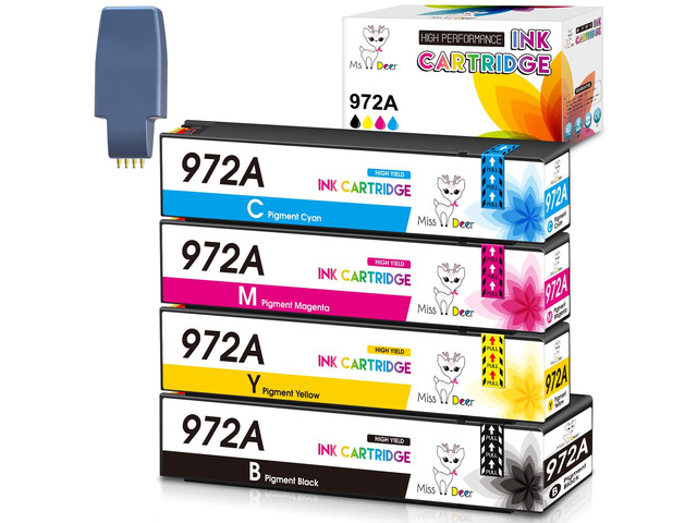 972A Ink Cartridges(with New Chip) Compatible for HP 972A 972 Work for PageWide Pro MFP 352dw 377dw 477dw 477dn 577dw 577z 452dw 452dn 552dw...